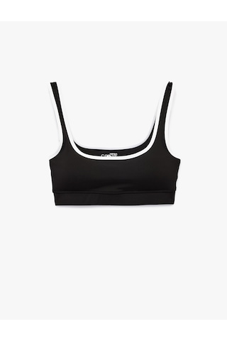 Koton U Yaka Kolsuz Slim Fit Biyeli Sporcu Sütyeni Siyah 6sak30175nk