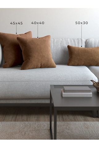 Br Demor Home Soft Series Çikolata Kahvesi Rengi Kırlent, Yastık Kılıfı Çikolata Kahvesi Rengi