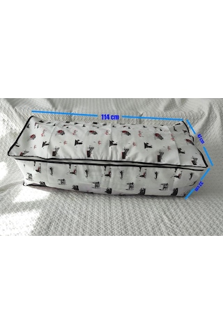 Dilex Hurç Büyük Battal Boy Yorgan Hurcu Taşınma Hurcu Beyaz İstanbul Tema Fermuarlı Saklama Çantası 110x50x34 Çok Renkli