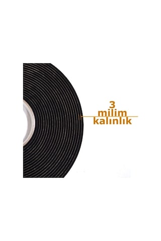 Contacall Kapı Pencere Bandı Yapışkan Kapı Pencere Süngeri Eva 3Mmx15Mm 10 M Siyah