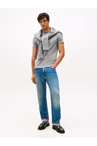 Tommy Hilfiger Klasik Sıfır Yaka T-shirt Gri