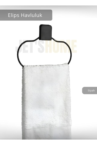 Jet's Home Elips Havluluk Paslanmaz Çelik Banyo Havluluk Düzenleyici Siyah Siyah
