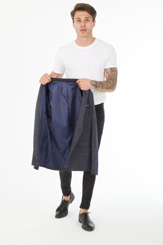 Sposo 5103 Dar Kalıp Örme Kumaş Lacivert Erkek Blazer Ceket Lacivert