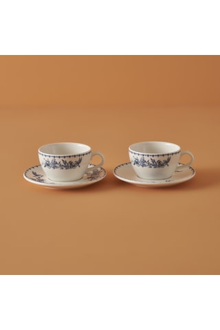 Bella Maison Bleu Blanc 2'li Çay Fincan Seti Mavi 270 Cc Mavi - Beyaz