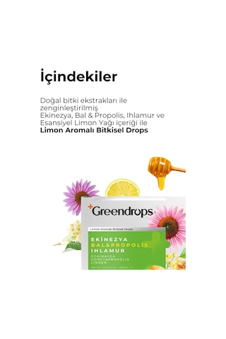 Greendrops Limon Ekinezya Propolis Ihlamur Boğaz Pastili 24'lü