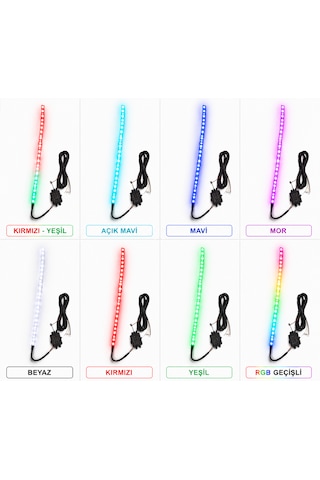 P Garaj Rgb Bagaj Altı Led Şerit Açık Mavi Kırmızı Beyaz Geçişli Rgb Efekt Akan Işık 0