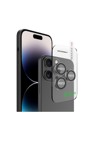Buddıes Apple Uyumlu iPhone 14 Pro / 14 Pro Max Kamera Lens Koruyucu Black Siyah