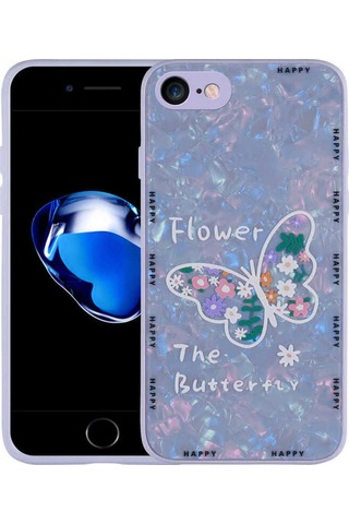 Apple Uyumlu iPhone 13 Pro Kılıf Desenli Sert Silikon Zore Mumila Kapak Lilac Flower