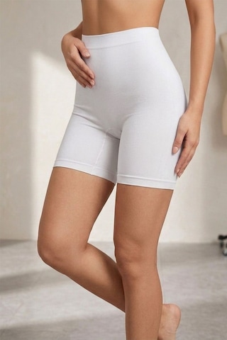 Fit Women Yüksek Bel Dikişsiz Kadın Orta Boy Boxer 2002-beyaz