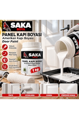 Saka Boya Panel Kapı Boyası 2,5 Kg Amerikan Kapı Boyası Beyaz