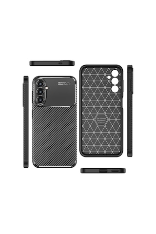 Prolysus Samsung Galaxy Uyumlu S24 Plus Kılıf Karbon Fiber Desenli Silikon Kılıf