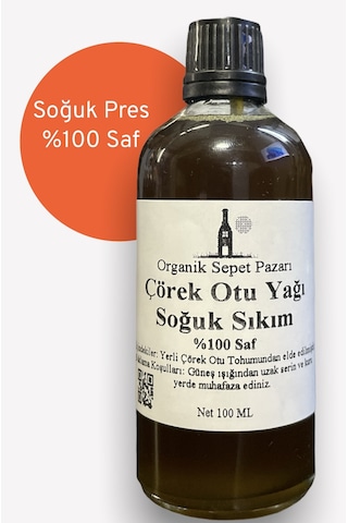 Organik Sepet Pazarı Çörek Otu Yağı 100 Ml Soğuk Sıkım %100 Saf Organik Sepet Pazarı Çörek Otu Yağı 100 Ml Soğuk Sıkım %100 Saf