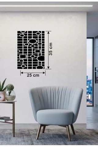 Modern Geometrik Desenli Ahşap Duvar Tablosu - 25x35 Cm Dekoratif Pano Renkli