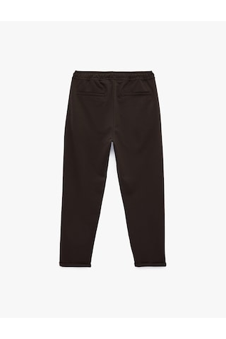 Koton Duble Paça Cepli Straight Fit Beli Bağcıklı Pantolon Kahverengi 6sam40013hk Kahve