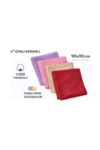 Algelsineve Pamuklu Desensiz, Yazma Yemeni Veya Tülbent, Kroşetalı, Tamamen Pamuklu, Terletmez Pudra