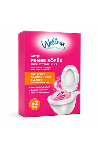 Wellnax Aktif Pembe Köpük Tuvalet Temizleyici 2x100 G