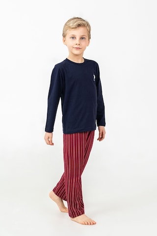 U.S. Polo Assn. Erkek Çocuk Pijama Takımı Baskılı Lacivert Uzun Kol Pijama Takımı Us2645-c-v1 Us2645-c-v1