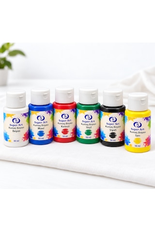 SuperArt Kumaş Boyası Seti 6'lı 6 x 50 ml