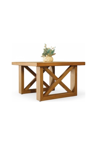 Neiwel Laila Doğal Ahşap Sehpa-100-100 Açık Ceviz