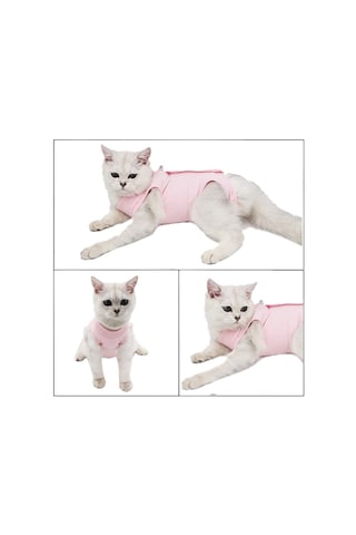 Hombey Kedi Ameliyat Sonrası Giysi, Kesici Kemer Alternatifi, Yara Koruması, Nemlendirici, Esnek Kumaş, Pembe M Bedeni