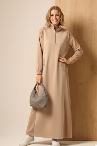 Ftz Women Kadın Scuba Spandex Elbise Beige 31260 Beige