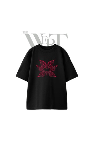 Thewert Kokushibo Upper Rank Tasarım Baskılı Ünisex Siyah Oversize T-shirt