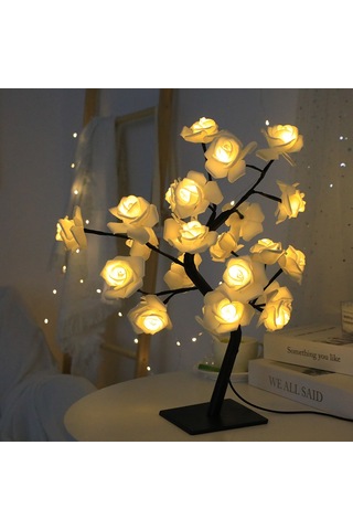 Led Ağaç Gülü Masa Lambası Noel Parti Işığı Dekorasyonu 4 Çok Renkli