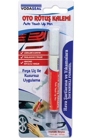 Vodaseal Fırça Uçlu Oto Rötuş Kalemi 5 Ml. - Metalik Beyaz