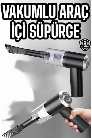 Araç İçi Şarjlı Süpürge Filtreli Vakumlu Yıkanabilir