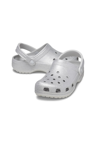 Crocs Classic Glitter Clog Bayan Terlik - Gümüş