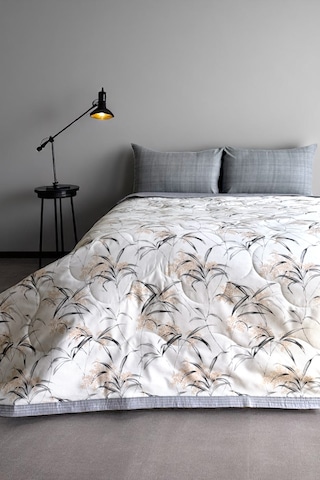 Alla Turca Tek Kişilik Yazlık Uyku Seti Düz Çarşaflı Natura Gri Gri