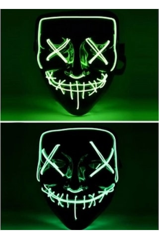 Dodes Led Işıklı Yeşil Maske Çok Renkli