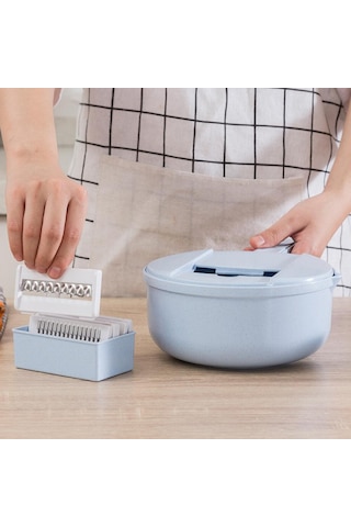 Homyl Çelik Bıçaklı Sebze Kesici Meyve Dilimleyici Patates Mavi