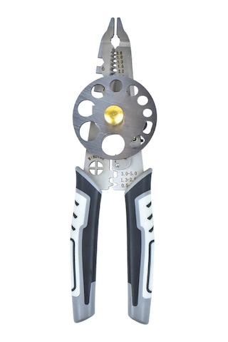 Geeksen Elektrikçi Profesyonel Aleti: Teli Soyma, Kesme Ve Bakır Kılıfı Klemleme, 10 Farklı Delik 0.8-2.6mm Z9491