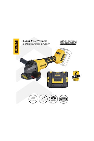 Rtrmax RTS5050B Şarjlı Avuç Taşlama Makinası Kömürsüz 125 mm 8.500 Rpm - Akü Hariç