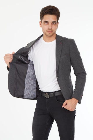 Sposo 5134 Dar Kalıp Örme Kumaş Siyah Erkek Blazer Ceket Siyah