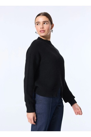 Sisley Yün Karışımlı Düşük Omuz Normal Kesim Kazak Kadın Siyah Kazak - 324a136wm105b