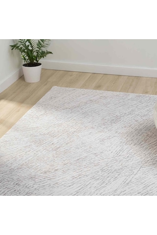 Krem Gri Soyut Çizgili Modern Halı - Mk0555grl