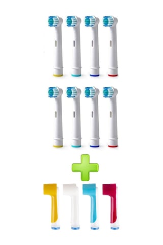 Oral-B Şarjlı Diş Fırçası Uyumlu 8 Adet Yedek Başlık 4 Adet Kapak
