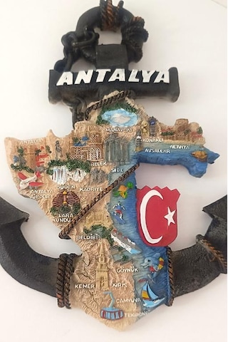 Biblo Çapa Ayaklı Biblo Obje Antalya Turizm Bayrak Gezi Tatil Masa Duvar Süsü