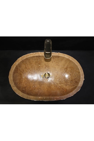 Noche Traverten Dikey Patlatma Lavabo