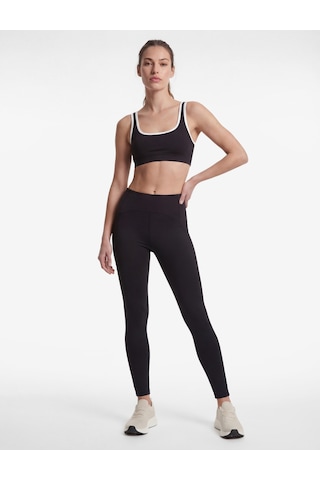 Koton Yüksek Bel Slim Fit Dikiş Detaylı İnterlok Spor Tayt Siyah 6sak40203nk