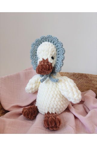 Pearl The Goose Peluş Oyuncak Beyaz - Mavi