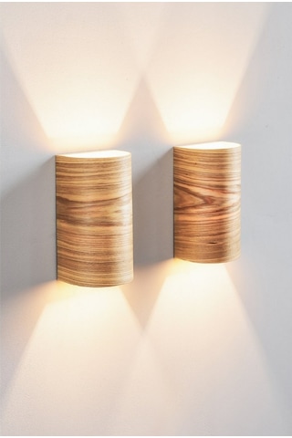 Bombe Yansıtma Çift Yönlü Ahşap Salon Duvar Aplik Avize Gu 10 Duy Amber