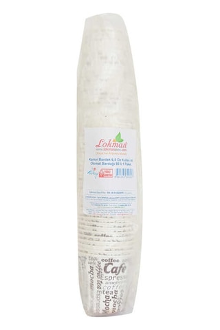 Karton Bardak 6.5 Oz Kullan At Çay Kahve Sıcak Kağıt Otomat Bardağı 50 Li 1 Paket