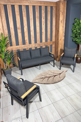Ard & Garden Kavacık 3+1+1+masa Bahçe Mobilyası, Balkon Çay Seti, Bahçe Koltuk Takımı Antrasit