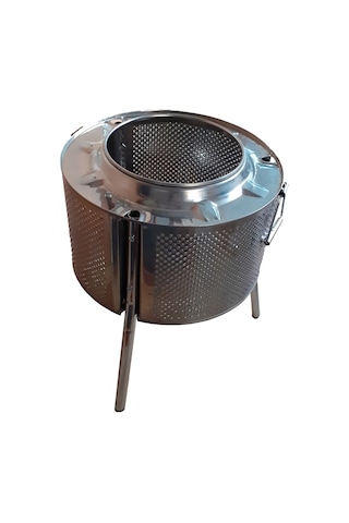 Dış Mekan Krom Odun Sobası Barbekü 50 x 30 CM