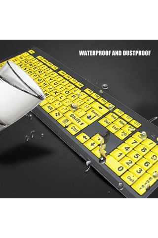Küçük Usb Kablolu Klavye Usb Büyük Font Bold Öğrenci Macbook Uyumlu Windows İçin Yaşlı Klavye