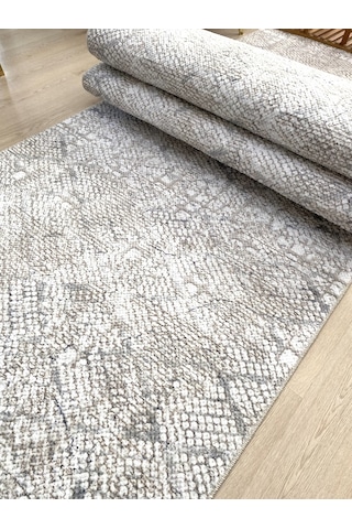 Premium Krem Kaymaz Tabanlı Kesme Yolluk Koridor Mutfak Salon Halısı Yüksek Kalite