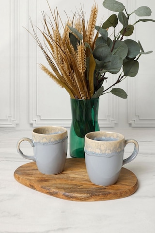 Keramika Shizen Gri Bulut Kupa 9 Cm 2 Adet 613 Gri